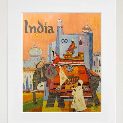 India Art Vintage Travel Poster